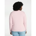 thumbnail image 3 of Terra & Sky Women's Plus Size Long Sleeve Square Neck Rib Top, Sizes 0X-5X, 3 of 5