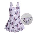thumbnail image 6 of Tutolipy Purple Butterfly Print Skirt Design Childrens Swimwear, Soft Cross Shoulder Strap Design Girls One Piece Swimsuit for Swim Lessons Pool Size 5-6 Years, 6 of 8