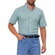 thumbnail image 5 of CAMISAS CHIC para HOMBRE con cuello puntiagudo, de manga corta, a cuadros, con botones, camisa de vestir de negocios XL en verde y blanco, 5 of 6