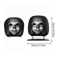 thumbnail image 5 of 11x10.2 Inch Horror Ghost Print Car Headrest Cover, Spooky Zombie Demon Face Auto Seat Head Pillow Protector for Halloween Vehicle Interior Decor, 5 of 6