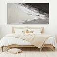thumbnail image 2 of Large Black Grey Minimalist Wall Art Modern Textured Painting on Canvas Black Textured Canvas Art Contemporary Living Room Wall Art,Unstretched,Frameless,(46*92cm)18*36Inches, 2 of 5
