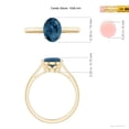 thumbnail image 5 of ANGARA Natural Oval Solitaire 3.25 ct London Blue Topaz Cocktail Ring in 14K Yellow Gold for Women (Size-10x8mm) | November Birthstone Jewelry for Women | London Blue Topaz Ring (Ring Size - 10.5), 5 of 10