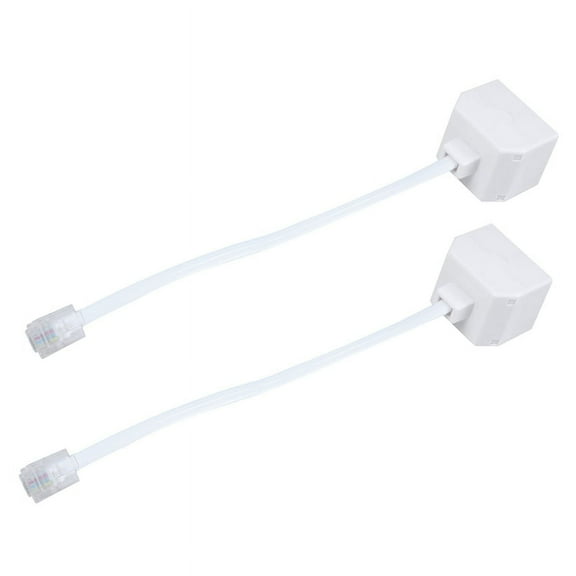 2X 6P2C RJ11 Male to Female Two Way Telephone Splitter Converter Cable