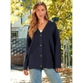 thumbnail image 2 of GHSDFBB Women's Cardigan 2023 Open Front Oversized Button Lightweight Sweaters V Neck Loose Cardigans Knit Outwear, 2 of 7