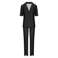 thumbnail image 5 of Scyoekwg Womens Suits Blazer and Pants Business Office Work 2 Piece Sets Long Sleeve Coat Suit Pants Matching Outfits Fashion Two Piece Set Casual Outfits Sets (Black,XL), 5 of 5