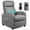 Grey, variant on Gymax Massage Recliner Chair Single Sofa PU Leather Padded Seat w/ Footrest Brown