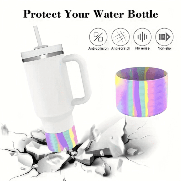 Universal silicone accessory set for mug -4-piece protective gear, dustproof, waterproof, anti drop and shock-absorbing design, suitable for outdoor activities, straw holes