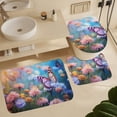 thumbnail image 6 of Watercolor Wildflowers Bathroom Sets with Shower Curtain And Rugs, Incl with 12 Hooks，Toilet Lid Oval Rug, 6 of 8
