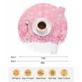 thumbnail image 6 of 13 Inch Round Placemats Set of 6, Pink Snowflakes Christmas Non Slip Heat Insulation PP Table Mats, Winter Holiday Xmas Snowflake Washable Place Mats for Kitchen Dining Party Table Decor, 6 of 7