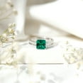thumbnail image 4 of Rosec Jewels Lab Grown Emerald Wedding Ring Set for Women - Princess Cut Engagement Ring with Wedding Band - AAAA Quality, 14K White Gold, US 10.00, 4 of 9