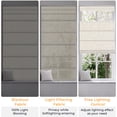 thumbnail image 2 of BERISSA Cordless Roman Shades for Windows Blackout Top Down Bottom Up Window Shades Easy Install Thermal Insulation Roman Blinds,100% Blackout Linen Beige,34" W x 64" H, 2 of 7