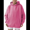 thumbnail image 2 of Sudadera Holgada de Larga con Capucha para Mujer, Estilo Informal, para Otoño e Invierno. Rosa XL, 2 of 9