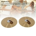 thumbnail image 4 of Drum Cymbal Set, Alloy Cymbals Convenient Use 1 Pair 14 Inch Hand Strap Design Traditional Look  for Live Stage, 4 of 7