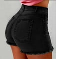 thumbnail image 2 of Puntoco Clearance Women Summer Short Jeans Denim Female Pockets Wash Denim Shorts Black M(M, 2 of 4