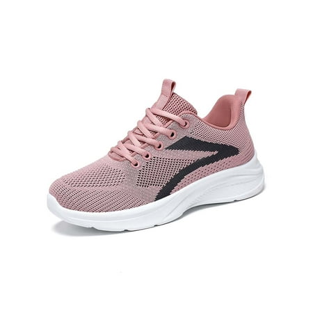 

Woobling Ladies Sneakers Sport Athletic Shoes Fitness Workout Running Shoe Women Walking Color Block Trainers Lace Up Comfort Flats Pink 9