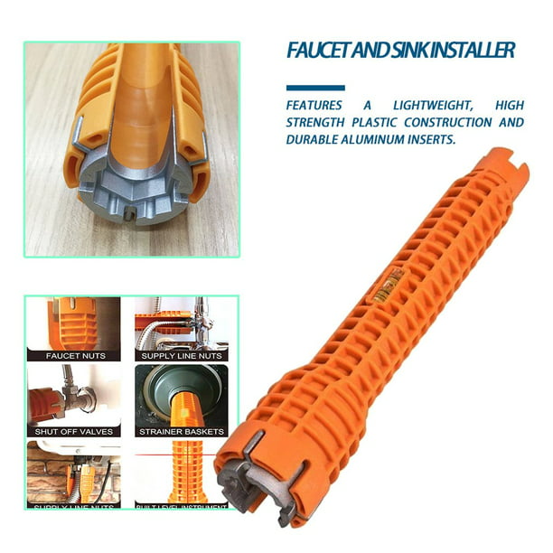 Brand New Practical Faucet and Sink Installer Faucet & Sink Install Tool  Kitchen and Bathroom Tool Multi-function Pipe Wrench orange