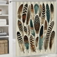 thumbnail image 6 of JRXY Feathers Vaned Types and Natal Contour Flight Bird Feathers and Animal Skin Element Print Shower Curtain Multiple Sizes White, 6 of 7