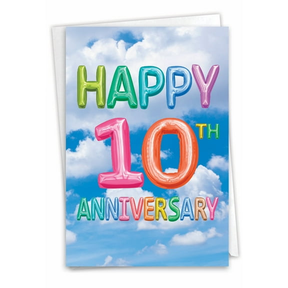 1 10 Anniversary Card with Envelope - Milestone (Not 3D or Layered) C5651CMAG
