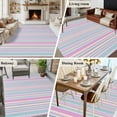 thumbnail image 5 of Area Rug for Living Room, Colorful Striped Non-Slip Indoor Large Carpet for Bedroom/Dining Room, Pink Blue Yellow Abstract Vertical Lines Washable Low-Profile Rectangle Floor Runner Rugs - 5 x 8 Ft, 5 of 7