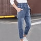 thumbnail image 2 of Odeerbi 3-14 Años Niñas Vaqueros Delgados Pantalones de Vaquero Lindos Primavera Verano Cintura Elástica Pantalones Cómodos de Longitud Completa Con Bolsillo, 2 of 4
