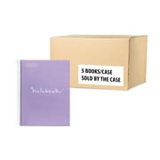 Miquel Rius Case of 5 M Emotions 1 Subject Notebooks, Lined 11" x 8.5" 80 Sheets Heavy Weight Paper, 3 Hole Punched, Micro-Perforated, Lavender Board Cover