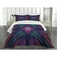 thumbnail image 4 of Ambesonne Fractal Quilted Bedspread Set 3 Pcs, Psychedelic Vivid Art, King Size, Plum Indigo, 4 of 4