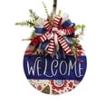 thumbnail image 2 of kladzum Welcome Sign for Front Door 4th of July Independence Day Decor Patriotic Wood for Memorial Day Decoration Floral Door Outdoor Farm Porch 4Th of July Welcome Sign on Clearance, 2 of 7