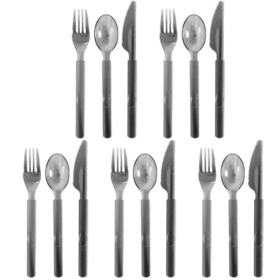 TEHAUX Forks And Spoons Set High-End Plastic Supplies Weddings 30Pcs