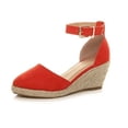 thumbnail image 2 of Sandalias con correa en el tobillo y hebilla para mujer, cuñas, zapatos transpirables de tejido de verano Wmkox8yii  sa1454, 2 of 5