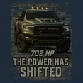 thumbnail image 3 of The Power Has Shifted T-shirt 702HP American Pickup Truck Offroad Muscle 4x4 High Torque Built For Power Men's Tee, 3 of 7