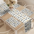 thumbnail image 2 of Ambesonne Cars Table Runner & Placemats, Vintage Race Automobiles, Placemat 4 pcs + Runner 12"x90", Ivory Slate Blue Mustard, 2 of 2