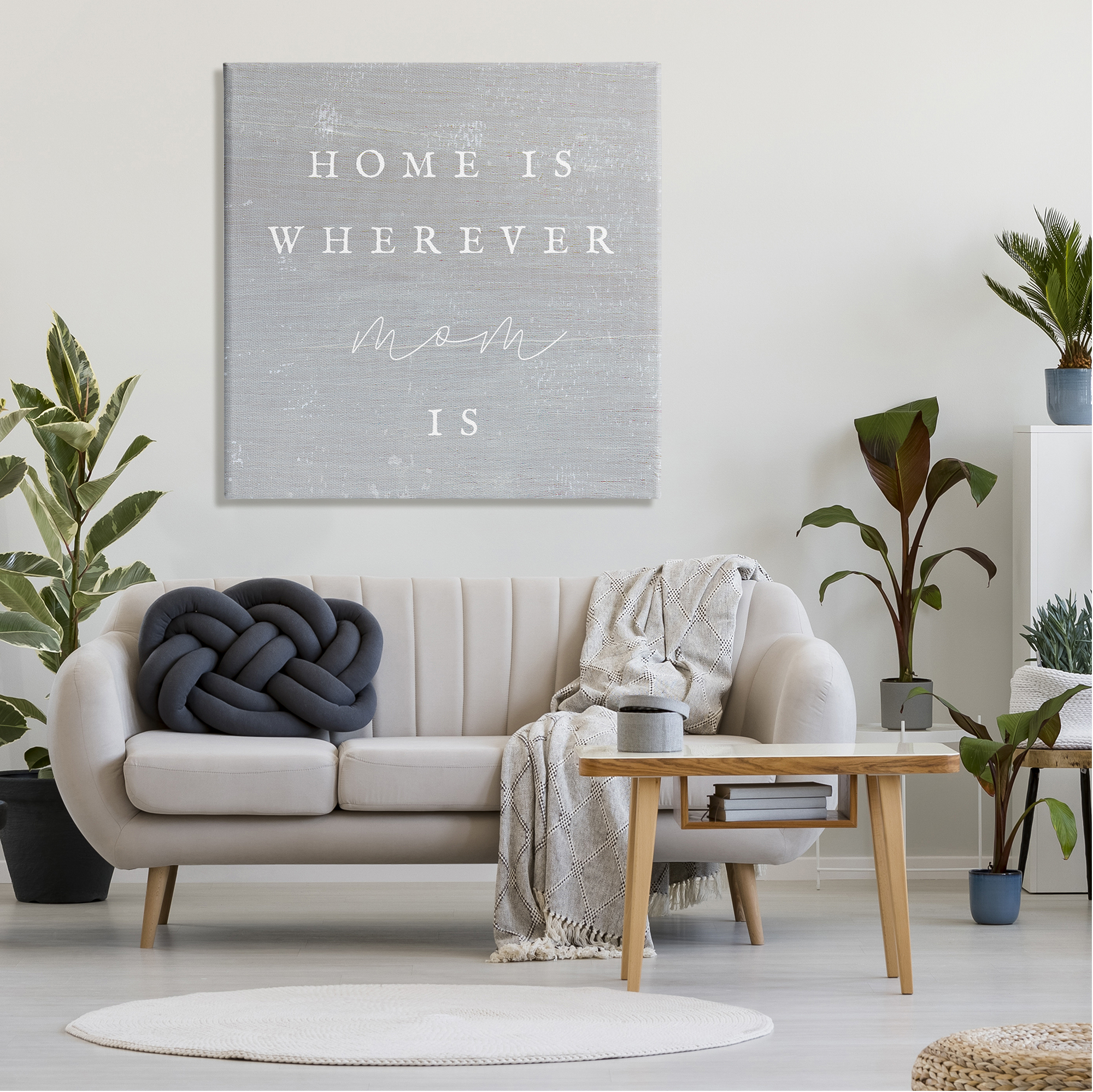 Stupell Industries Where Mom Is Phrase Inspirational Painting Gallery Wrapped Canvas Print Wall Art, 36 x 36