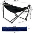 thumbnail image 4 of Tranquillo Uniki Support de Hamac Ajustable, Hamac avec Support pour Hamac Portable d'Extérieur, Support de Hamac Double de Luxe Capacité 550 Lb, Hamac et Support de Camping Pliables, Noir, 4 of 10