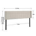 thumbnail image 4 of VECELO King Size Adjustable Height Upholstered Headboard, Modern Wingback Headboard with Double Nailhead Trimming and Button Tufting for Bedroom, Beige, 4 of 6