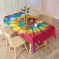 thumbnail image 3 of Colorful Tie Dye Mandala Pattern Rectangle Tablecloth 60"x102",Waterproof Polyester Rectangle Table Cloth, Wipeable Spillproof Polyester Tablecloth for Dining, Camping, Indoor and Outdoor, 3 of 6