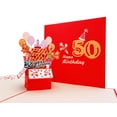 thumbnail image 6 of iGifts and Cards Happy 50th Red Birthday Party Box 3D Pop up Greeting Card – Fifty, Awesome, 6 of 7