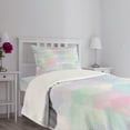 thumbnail image 3 of Ambesonne Pastel Quilted Bedspread Set 2 Pcs, Hexagonal Soft, Twin Size, Multicolor, 3 of 5