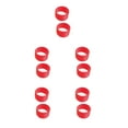 thumbnail image 1 of ZheElen 2 Pieces Silicone Tennis Racket Handle Ring Removable Reusable Solid Color Decorative Band Exercising Sports Overgrip Red 5Set, 1 of 6