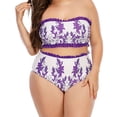 thumbnail image 2 of CEHVOM Women's Bikini Digital Printing Tube Top Flash High Waist Split Size Swimsuit, 2 of 6