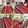 thumbnail image 5 of Mexican Style Area Rugs 5'x7', Washable Small Throw Rugs for Laundry Room Playroom, Colorful Mexico Stripes Orange Red Indoor Outdoor Rug Non-Slip Low Pile Carpet Runner Reversible Floor Mats, 5 of 8