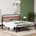 thumbnail image 3 of Metal Bed Frame with Wood Headboard, Heavy Duty Platform Bed Frame, King Size, 3 of 7