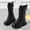 Black, variant on Cethrio Big Girls Riding Boots, Fall Winter Slip-Resistant Casual Lace-up Mid Calf Boots Black Size 2(Big Kids)