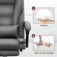 thumbnail image 2 of JONPONY Big and Tall Office Chair 500LBS Executive Office Chair Massage and Footrest Ergonomic Computer Desk Chair Reclining High Back Leather Office Chair Lumbar Back Support Swivel Rolling,Grey, 2 of 13