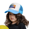 thumbnail image 3 of PAYOHTO Kids Sunset Hawaii Beach Waves Baseball Hat Back Adjustable Mesh Breathable Hats Sky Blue Trucker Cap Outdoor Fishing Sun Caps for Boys or Girls ages 4-10, 3 of 9