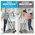 thumbnail image 3 of Folding Shopping Cart, 27GAL/220lb, Rolling Grocery Cart with Wheels, Collapsible Utility Cart with Liner for Laundry, Office & Luggage, 3 of 6