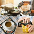 thumbnail image 4 of Pioneer Flower Kitchen Oven Mitt and Pot Holder Sets 2 Pcs for Baking, Cooking and Grilling, Heat Resistant Up To 392 °F, 4 of 7