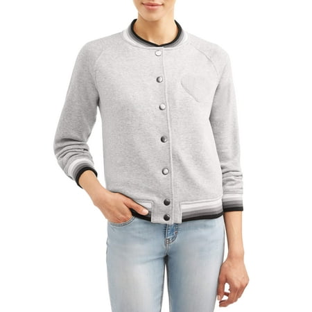 EV1 from Ellen DeGeneres Fleece Heart Patch Bomber Jacket Women's