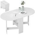 thumbnail image 1 of HOMCOM Foldable Dining Table, Oval Drop Leaf Table for Kitchen, Dining Room, 1 of 10