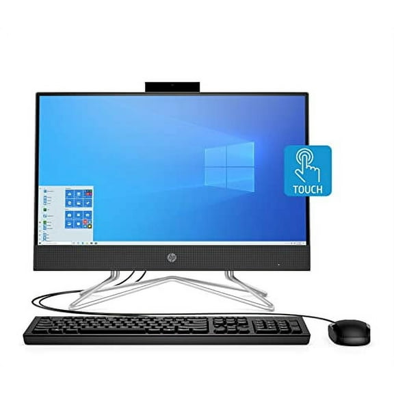 HP 2022 Newest 22-inch FHD IPS Touchscreen All-in-One Desktop Computer - Dual-Core AMD Ryzen 3 3250U - 20GB DDR4 RAM-512GB SSD - DVD-RW - WiFi Bluetooth - Windows 10 Pro - Black w/RATZK 32GB USB