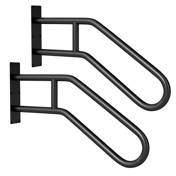 Topbuy 2PCS Handrail for Outdoor Steps U-Shape Safety Stair Railing for 1-3 Steps Porch Deck Indoor